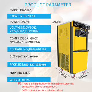 <span class=keywords><strong>Appareil</strong></span> commercial professionnel <span class=keywords><strong>pour</strong></span> la fabrication de glaces molles, de gelato et de glaces crémeuses avec pompe à air et sirop de confiture - Product Image 2