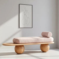 Banc long en tissu laine d'agneau nordique, tabouret de maison au design moderne, meuble pour salon, chambre à coucher, ottoman de bout de lit