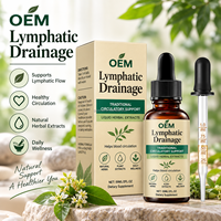 Gouttes de drainage lymphatique pour adultes, marque privée OEM, extrait d'herbes liquide oral, soutien circulatoire et immunitaire, complément alimentaire 60ml
