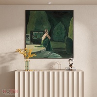 Peinture à l'huile de portrait de fille fait main moderne sur la décoration d'hôtel de maison de toile pour la figure de bal et les arts de portrait