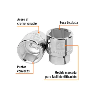 Juego de Llaves de Tubo de 41 mm, 6 Puntas, Accionamiento de 3/4'', Marca TRUPER - Product Image 2