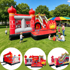 Castillo Inflable Comercial <span class=keywords><strong>Winway</strong></span> de PVC, Tobogán Inflable con Diseño de Camión de Bomberos, Rojo, 6x4M, para Más de 10 Pasajeros, Fácil de Instalar, Alquiler para Fiestas Infantiles - Product Image 3