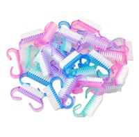 Brosse de nettoyage des ongles outil d'art manucure pédicure dissolvant doux petite brosse à corne outils de brosse à poussière en plastique