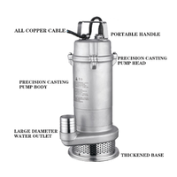 Pompa Submersible Kecil Multistage High Speed Motor Stainless Steel QY Q(D)X-S Harga Terjangkau untuk Irigasi Pertanian 0.55KW 220V/380V