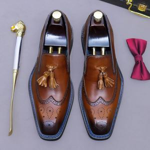 Chaussures en cuir PU respirantes antidérapantes de haute qualité pour le dropshipping, à lacets, carrées, décontractées, professionnelles, grandes tailles, couleur unie - Product Image 4