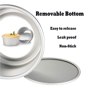 8 بوصة جولة مقالي الكعك الألومنيوم المقالي مع إزالة أسفل قطعة واحدة صب مانعة للتسرب جولة طبقة مقالي الكعك القصدير مجموعة - Product Image 2