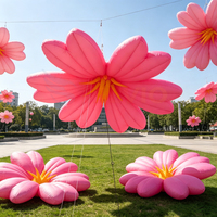 Lumières LED gonflables en forme de fleur, modèle de fleur suspendue, rose LED gonflable pour décoration de scène de mariage