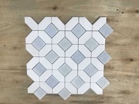 Mosaïque en pierre naturelle bleue en forme de cœur, épaisseur 10 mm, polie, design moderne, carreaux muraux et de sol pour villa