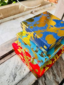Blue Color <b>Paper</b> Jewelry Box Eco-Friendly Cardboard Rigid Foldable Kraft <b>Paper</b> Box with Mirror Luxury <b>Paper</b> Box for Gift <b>Packing</b> - Product Image 2