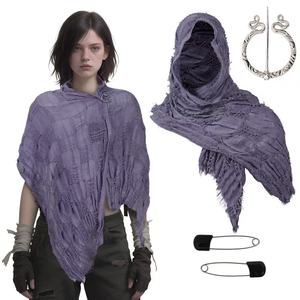 Halloween adulto Medieval <span class=keywords><strong>con</strong></span> <span class=keywords><strong>capucha</strong></span> capa vikingo renacimiento traje Punk estilo diseñador <span class=keywords><strong>bufanda</strong></span> para habitual - Product Image 5