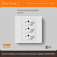 YH 86*86mm Panneau tactile PC mural avec double prise téléphonique 10A, indice de protection IP20, design moderne, installation facile, 2 ports USB, 2 ports USB-C