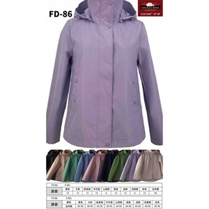 Veste coupe-vent pour femmes grandes tailles HDJ FD-86 à capuche, taille S-3XL, manteau d'automne, style utilitaire, couleur unie, polyester tissé - Product Image 1