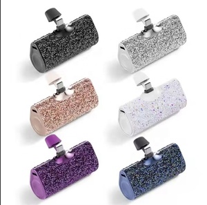 Banco de energía de cápsula de bolsillo de diamante brillante de resina portátil Mini 5000MAH regalo de moda de lujo chica banco de energía para teléfono móvil - Product Image 6
