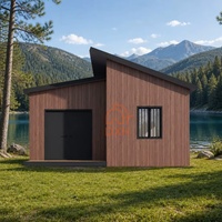 Maison de vacances moderne en bois préfabriqué |   Chalet modulaire en conteneur sur le bord du lac, toit incliné imperméable