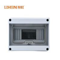 Boîtier de distribution étanche IP67 à 8 voies en plastique ABS à montage ouvert avec disjoncteur combiné domestique pour usage extérieur Modèle HT-8