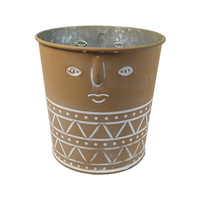 Fournitures de jardin et de maison, seau rond avec logo en relief de style farmhouse, seau décoratif pour l'intérieur, seau pour l'affichage d'herbes et de fleurs, pots pour plantes