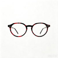 Lunettes optiques anti-lumière bleue de style TikTok, en acétate, avec rivets, unisexes, rondes, écaille de tortue, légères