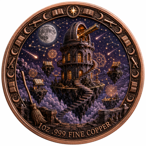 Medallón Coleccionable <span class=keywords><strong>de</strong></span> <span class=keywords><strong>Arte</strong></span> Personalizado <span class=keywords><strong>de</strong></span> 1oz, Moneda <span class=keywords><strong>de</strong></span> Cobre Fino .999, Estilo Academia Aérea Hogwarts, Escuela <span class=keywords><strong>de</strong></span> Magia - Product Image 2