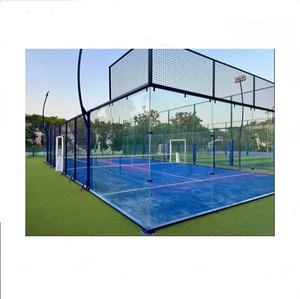 Pista de pádel panorámica súper doble de vidrio templado antirrotura con certificación CE, con visión completa de 360 grados, tamaño 20m*10m. - Product Image 1