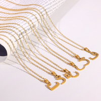 Collier Pendentif Lettre Arabe Islamique en Acier Inoxydable Plaqué Or 18 Carats pour Femmes, Chaîne Minimaliste, Accessoires de Mode