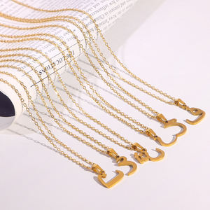 Kalung liontin berlapis emas 18K, aksesoris rantai minimalis Islami, Kalung liontin huruf Arab untuk wanita - Product Image 5