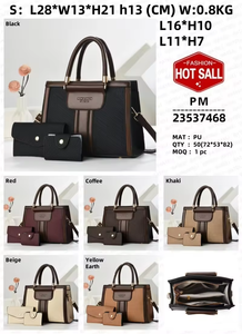 Bolso de Mano Tipo Tote Casual Personalizado de Fábrica para Mujer, Cartera de Cuero Saffiano PU con Cadena, Dos Correas, Forro de Nailon Impermeable, Precio Bajo - Product Image 2