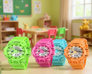 Orologi giocattolo per bambini Orologio analogico in plastica con numeri Colori misti Unisex 4-6 anni Orologio giocattolo educativo I-06 - Product Image 2