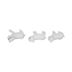 Statuette di Bulldog, Scultura Moderna in Ceramica Bianca con Baffo Dorato, Decorazione per Casa, Soggiorno, Mensola, Tavolino, Ufficio - Product Image 6