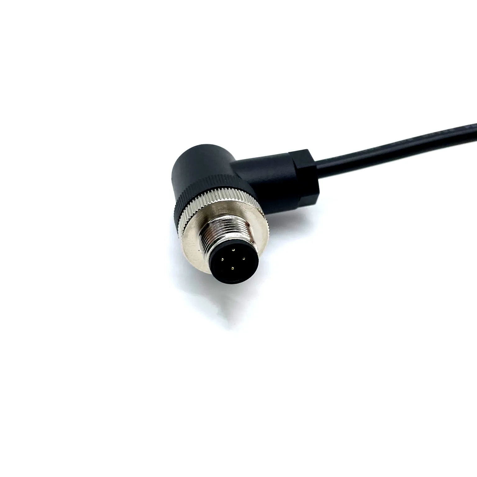 Пользовательские M12 4-контактный разъем водонепроницаемый кабель в сборе 90 градусов прямой угол между штекером 2P 3P 4P 6P 8P