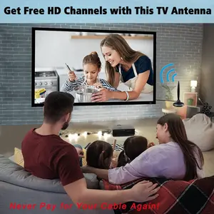 Long Range Magnetic Antenna 30Dbi Free Channel Uhf Vhf Portable 360 Degree Signal Amplifier HDTV Indoor Digital Tv Antenna