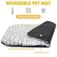 Tapis thermique auto-chauffant pour chat et chien, coussin en peluche doux pour animaux de compagnie, lavable avec housse amovible, fond antidérapant pour dormir en intérieur et en extérieur