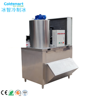 Machine à glaçons en flocons Coldsmart 2 tonnes par jour, en acier inoxydable de qualité alimentaire, pour la présentation en supermarché