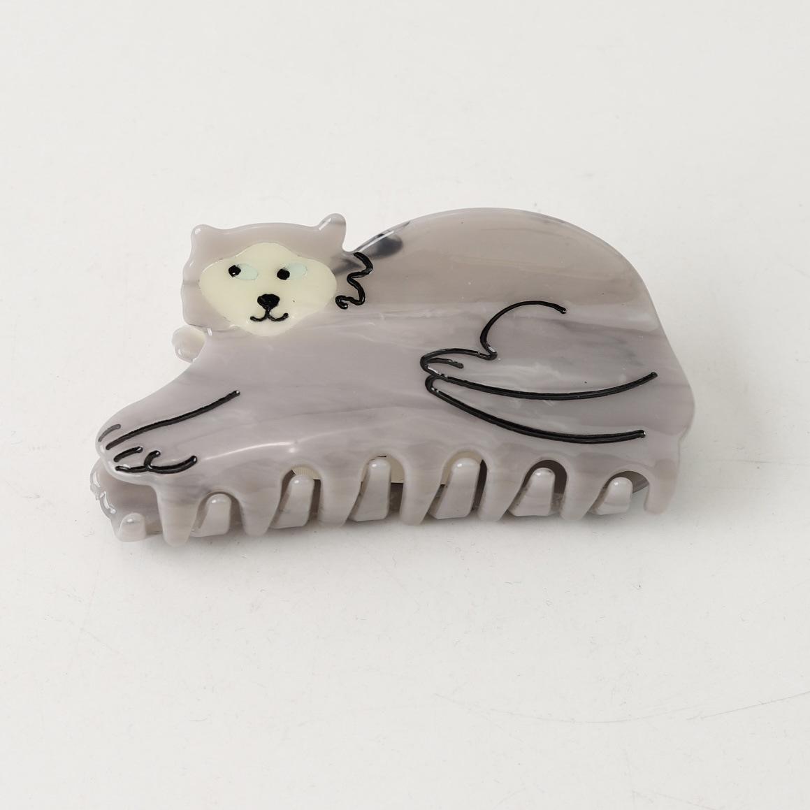 6 chats gris visage jaune - 94 cm - 223 g