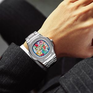 Nuevo reloj para hombre - diseño cuadrado, concepto de agujero de gusano, luminoso, deportivo, resistente al agua, reloj de pulsera con correa de acero. Fabricante que - Product Image 1