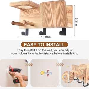 Étagère murale en bois et fer, simple niveau, pour rangement et présentation dans le garage - Product Image 4