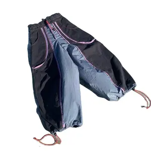 Diznew กางเกงสเวตเตอร์คอตตอนและไนลอนเอวสูงของผู้ชายกางเกงทรงหลวมสีซุปเปอร์แบ็กกี้