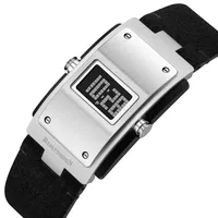 2026 Neuerscheinung Luxus Sport Digitaluhr Futuristisch-Retro Vintage-Design Kuhlederarmband 316L Stahl Zinklegierung Gehäuse 50m Wasserdicht