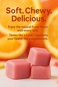 Masticables suaves multivitamínicos diarios completos para <span class=keywords><strong>mujeres</strong></span> OEM de <span class=keywords><strong>Vigo</strong></span> con vitaminas esenciales minerales delicioso sabor a bayas mixtas para adultos - Product Image 4