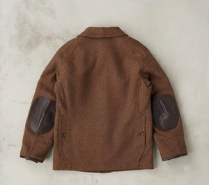 Veste de chasse française OEM <span class=keywords><strong>Nutmeg</strong></span> Sonsie en tweed Melton Twill Saharan, veste en fausse laine marron pour hommes - Product Image 3