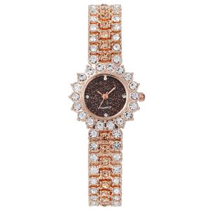 Elegante Reloj de Pulsera para Mujer con Pedrería, Esfera Redonda Pequeña de Color Rosa, Correa con Incrustaciones de Cristales, Reloj de Cuarzo de Moda - Product Image 3