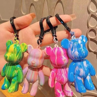 Wowei bricolage peint enfants jouets éducatifs bricolage fluide ours porte-clés coloriage plâtre poupées créatif ours jouets