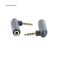 Adaptateur de câble Audio à Angle droit de 90 degrés 3.5mm câble AUX stéréo Port latéral plaqué or adaptateur mâle à femelle