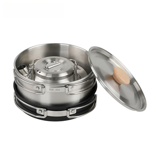 Draagbare 2-3 Personen Outdoor Camping 304 Roestvrijstalen Kookgerei <span class=keywords><strong>Set</strong></span> Camping Koekenpan Kookgerei <span class=keywords><strong>Set</strong></span> - Product Image 3