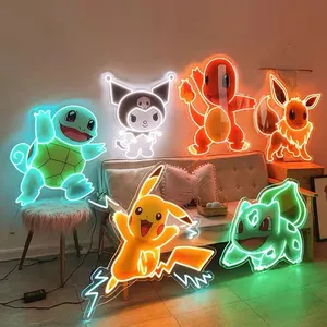 Decorazione a parete Led acrilico Light up Pokemoon Neon Light personalizzato Anime insegne al Neon per bambini camera da letto regalo Party Gaming