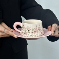 Set Cangkir Kopi atau Teh Keramik Christian Art Gifts untuk Wanita, Desain Bunga Watercolour Rejoice, Set Cangkir Ayat Alkitab, Dikemas dalam Kotak