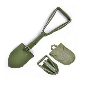 อุปกรณ์ตั้งแคมป์กลางแจ้งด้ามจับเหล็กสีเขียวพับได้อเนกประสงค์ - Product Image 4
