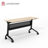 Table de conférence mobile LEADCOM LS-4-6 à structure en acier, modulaire, avec plateau rabattable, pour salle de formation, bureau commercial et espace de réunion