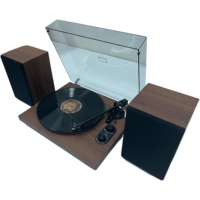 UDREAMER Lecteur de disques vinyles vintage sans fil à entraînement par courroie avec deux haut-parleurs stéréo externes RCA