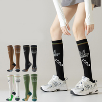 Personnalisé Élastique Confortable Genou Haut Équitation Courir Bas Femmes Genou Bas Yoga Chaussettes De Compression