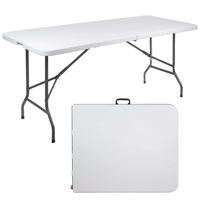 Vente en gros Table pliable en plastique HDPE blanc pour salle à manger et événements, banquets de mariage